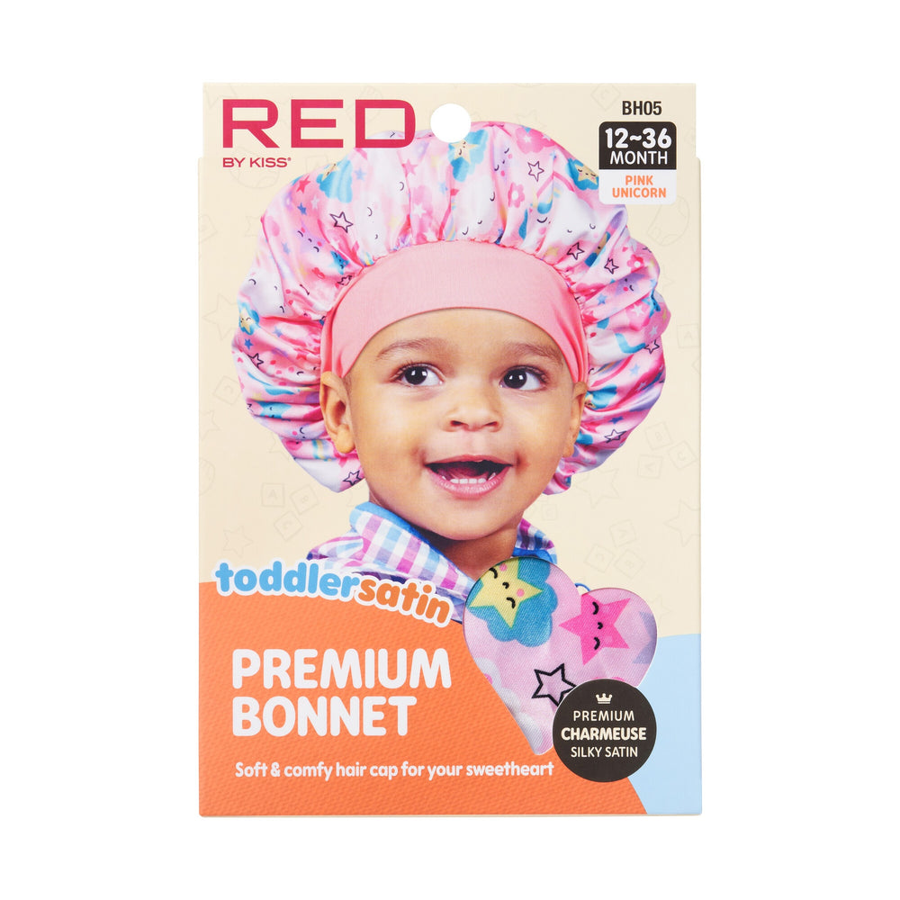 Toddler Satin Bonnet__Pink Unicorn