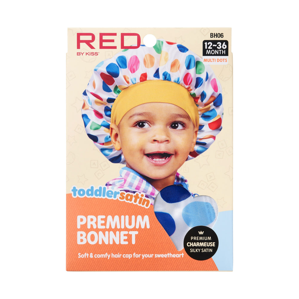 Toddler Satin Bonnet__Multi Dots
