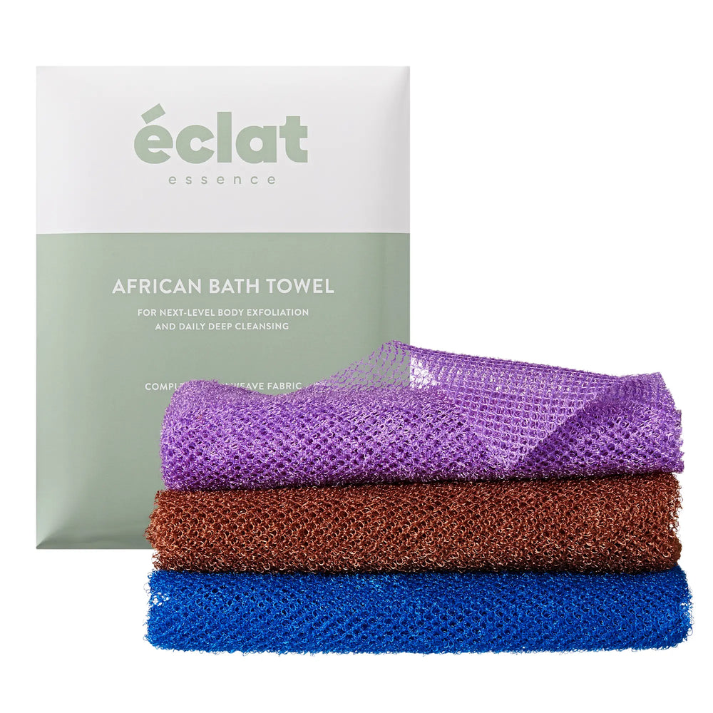 African Bath Net Long Sponge – 1pc/ 3pcs Exfoliating Skin Smoother Shower Body Scrubber__Purple/Brown/Blue