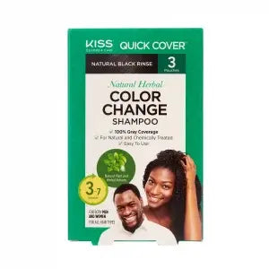 Natural Herbal Color Change Shampoo - Permanent Hair Dye with Herbal Extracts, 100% Gray Coverage in 7-10 Minutes__Natural Black