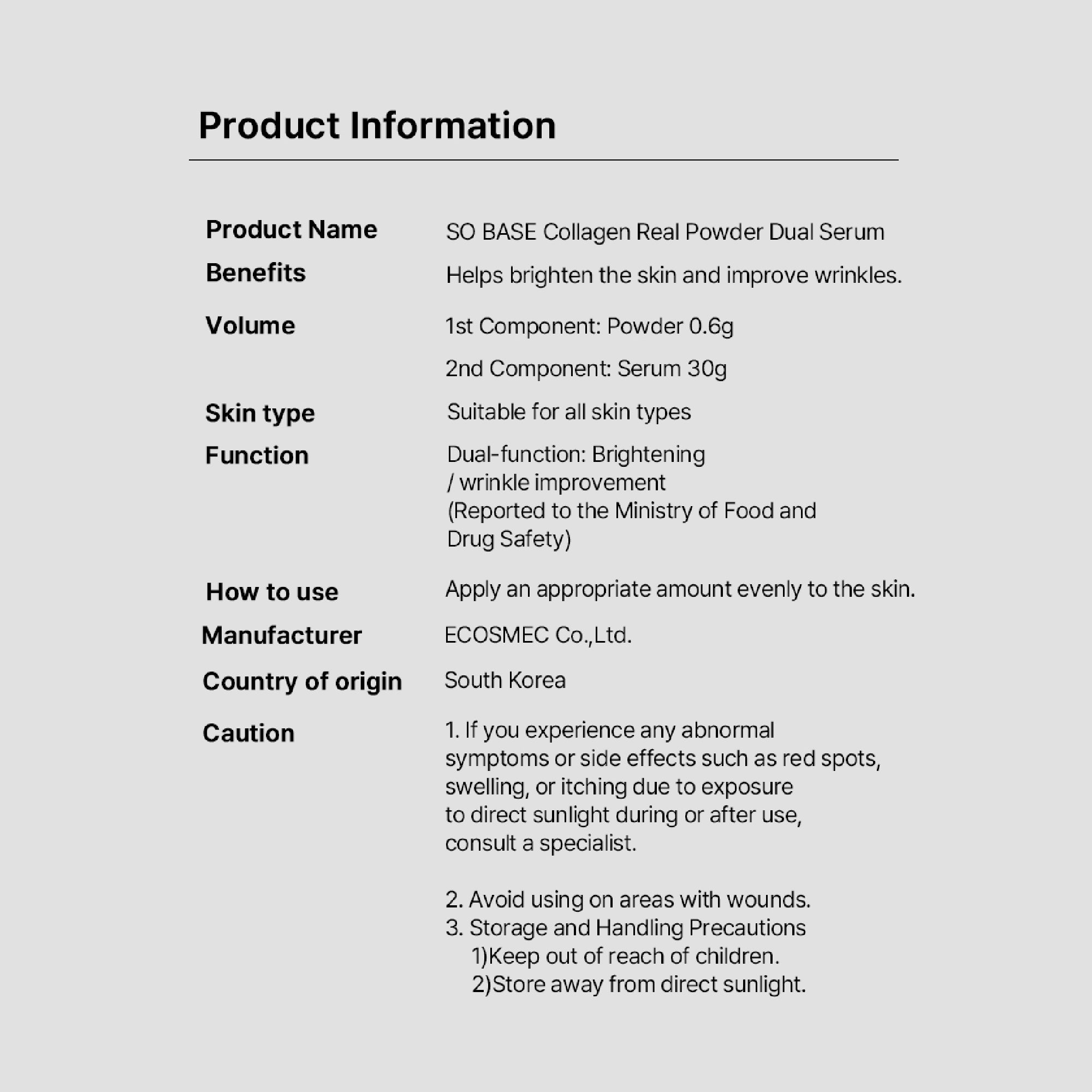 100% Pure Collagen Powder Serum - Instant Face Lift & Wrinkle Filler Glow for Sagging Skin