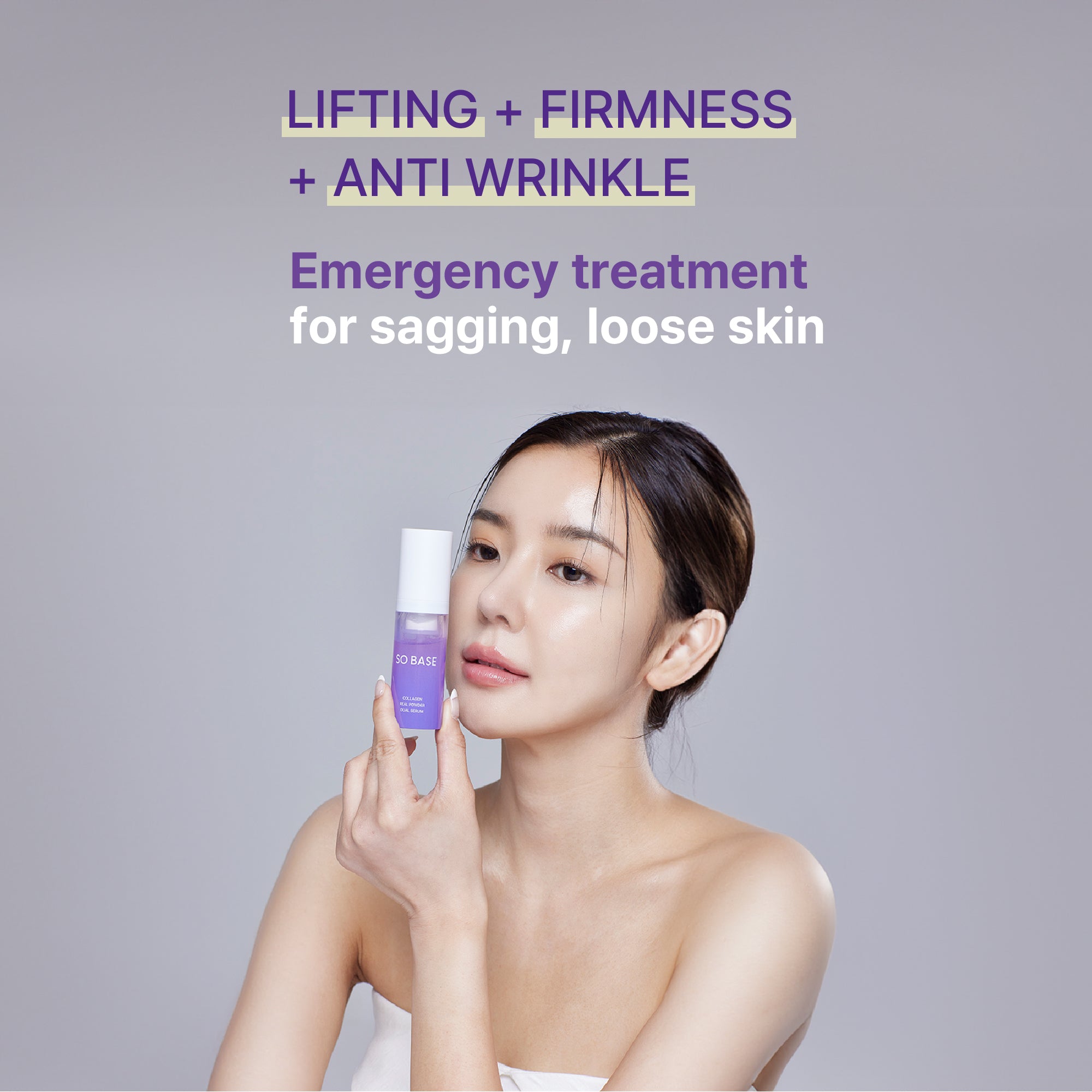 100% Pure Collagen Powder Serum - Instant Face Lift & Wrinkle Filler Glow for Sagging Skin