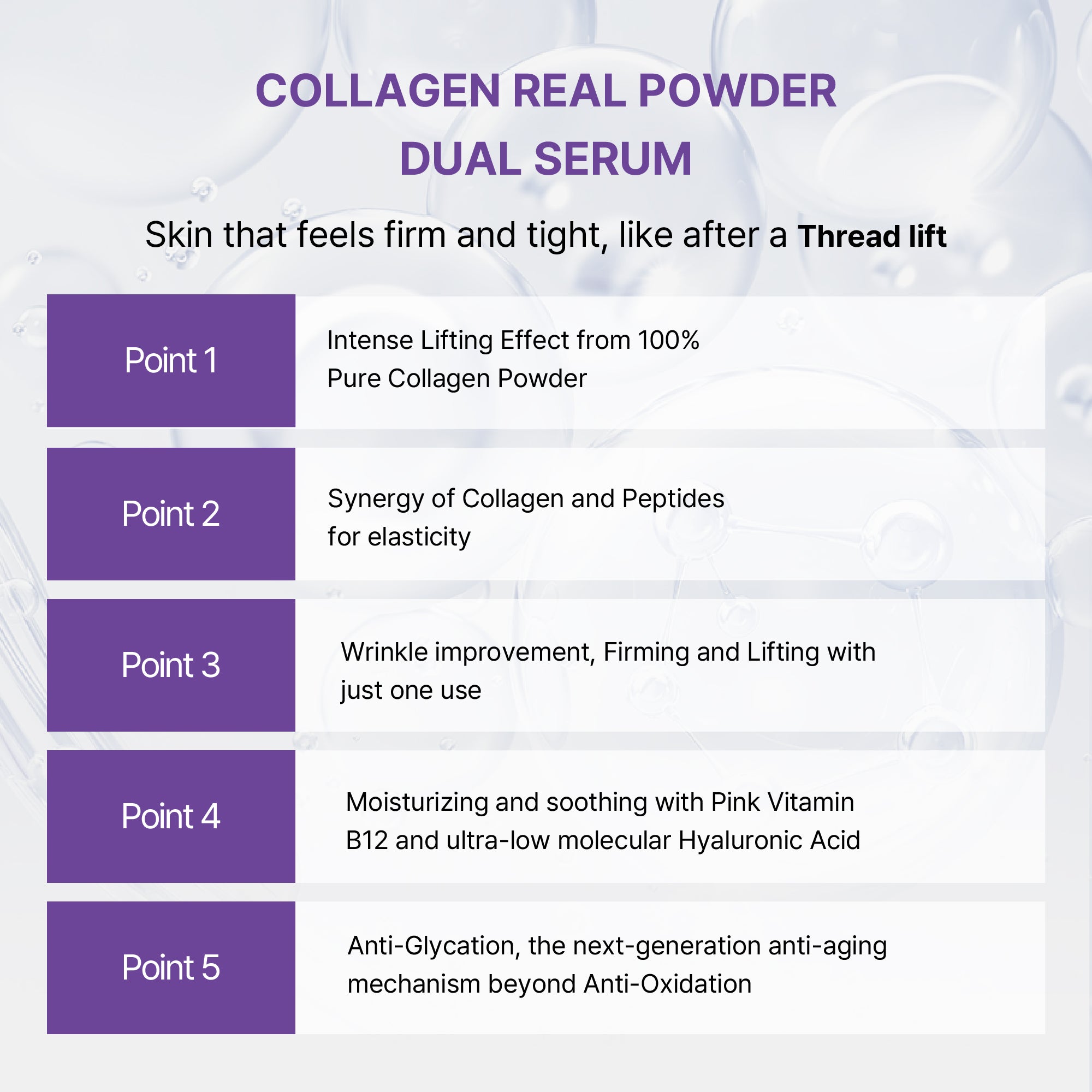 100% Pure Collagen Powder Serum - Instant Face Lift & Wrinkle Filler Glow for Sagging Skin