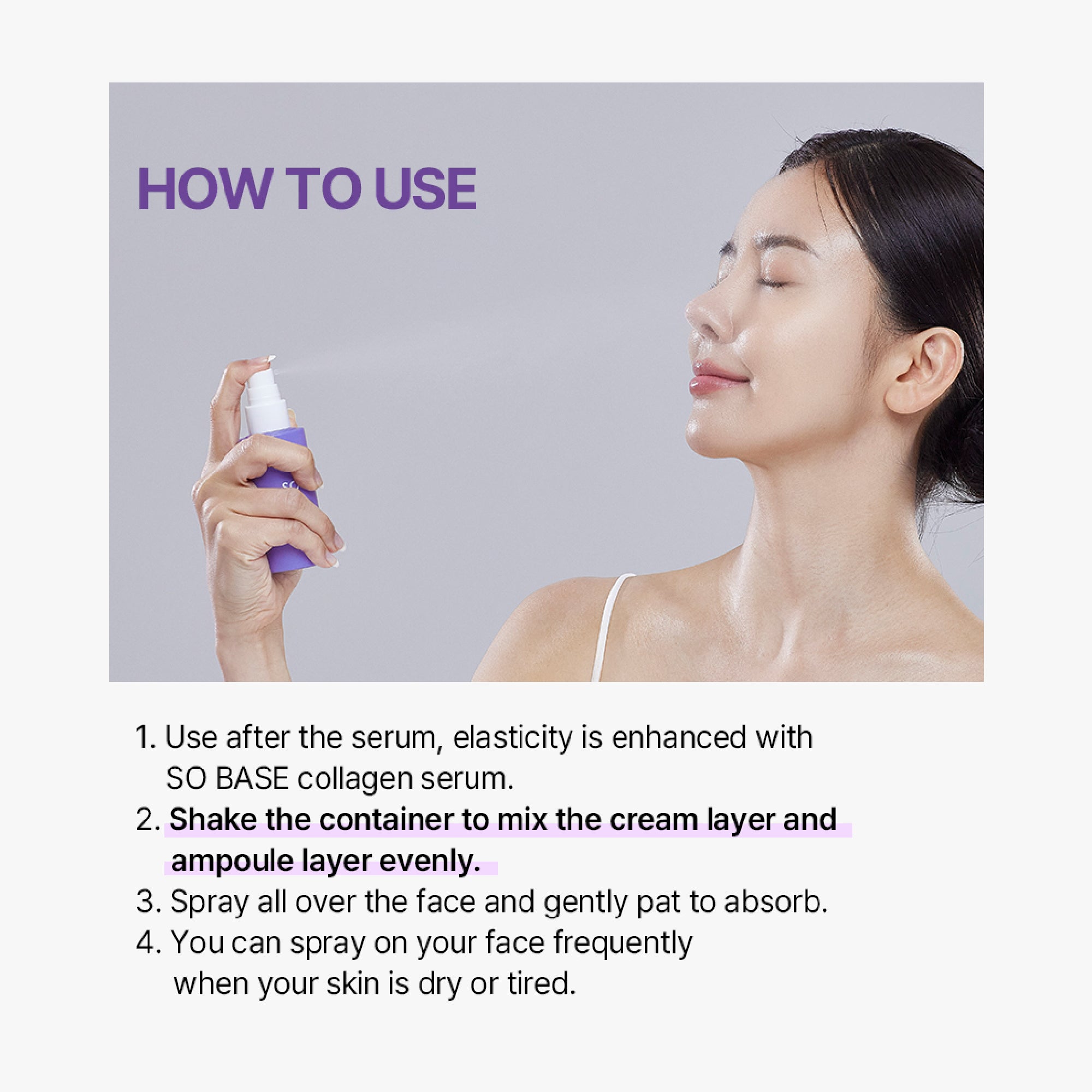 SOBASE Collagen Liquid Cream Spray-On Double Layer Moisturizer for Glass Skin