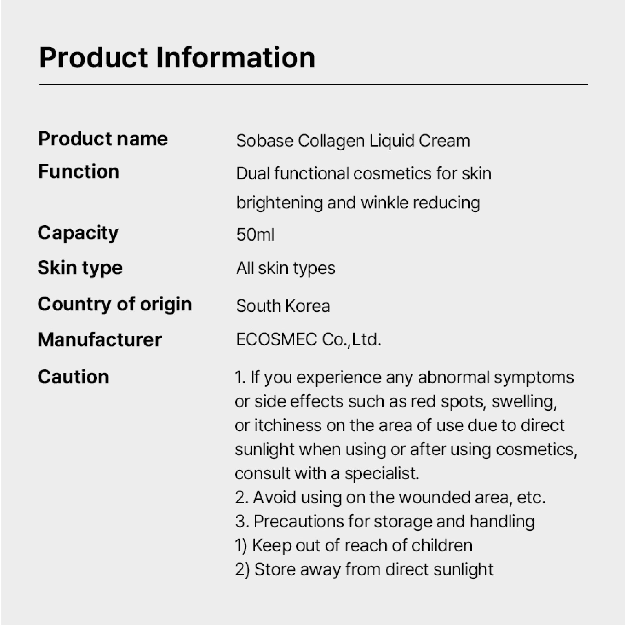 SOBASE Collagen Liquid Cream Spray-On Double Layer Moisturizer for Glass Skin