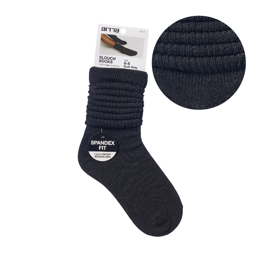 Extra Long Soft Cotton Trendy Slouch Socks__Dark Gray