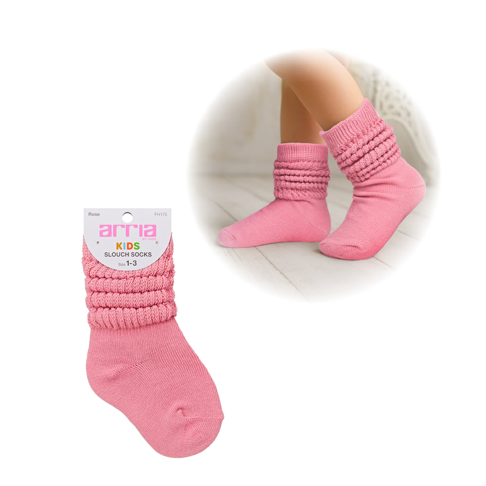 Slouch Socks for Kids (13C–3Y) – Extra-Soft, Breathable__Rose