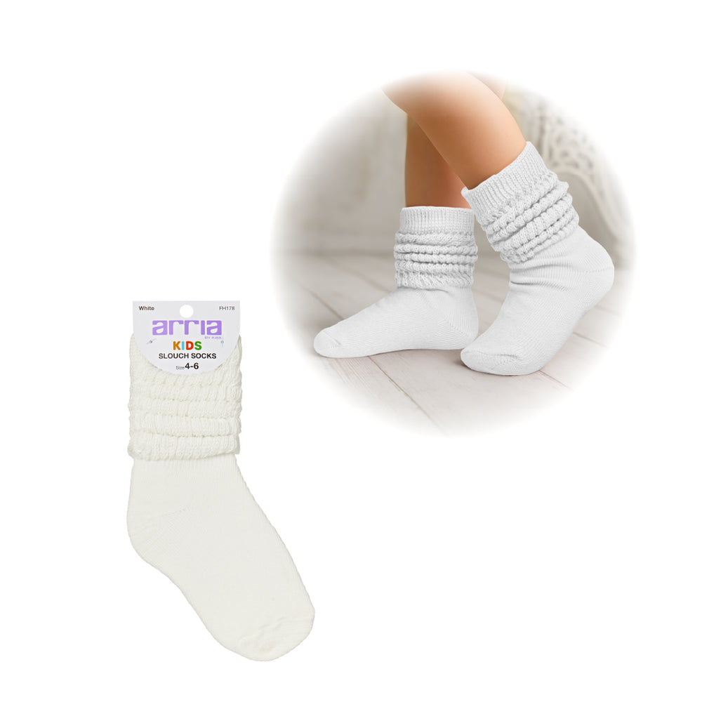 Slouch Socks for Kids (3Y-5Y) – Extra-Soft, Breathable__White