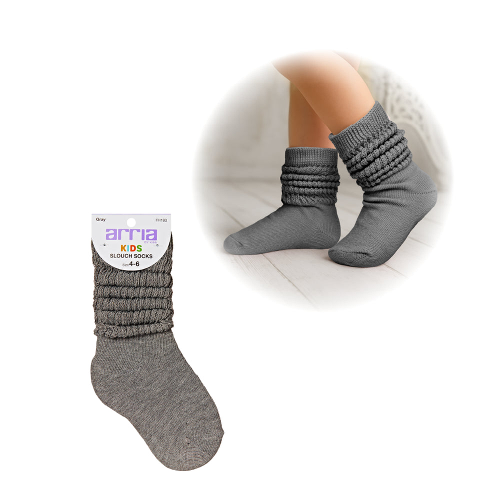 Slouch Socks for Kids (3Y-5Y) – Extra-Soft, Breathable__Gray