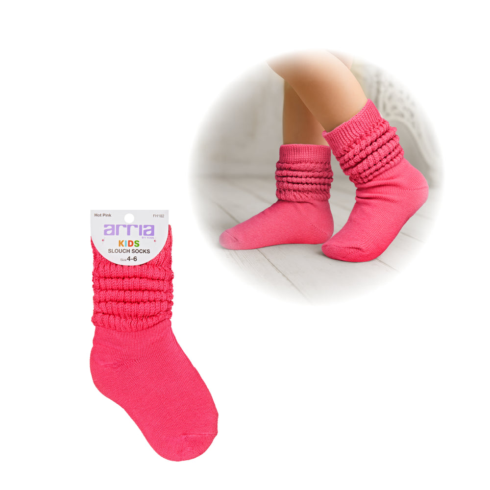 Slouch Socks for Kids (3Y-5Y) – Extra-Soft, Breathable__Hot Pink
