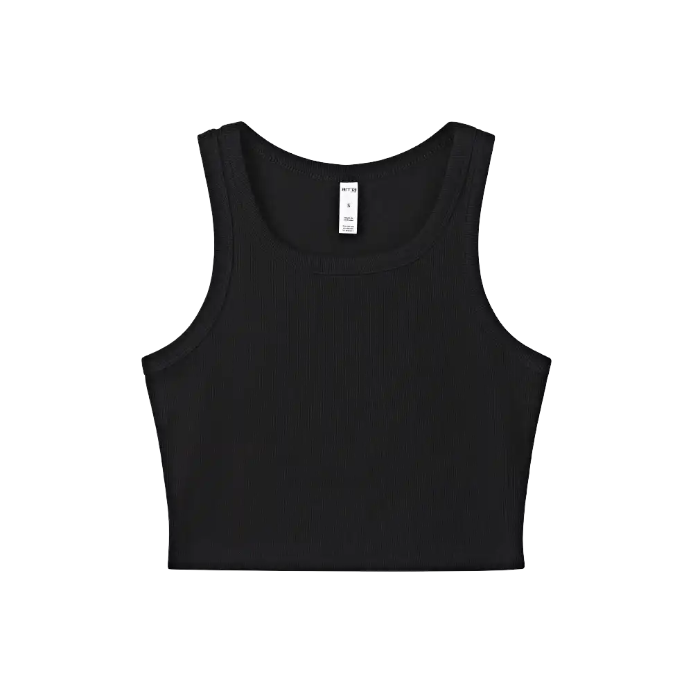 FH321_FH322_FH323_FH324_extra_006 "Arria Ribbed Crop Tank Top – Women’s Soft Slim Fit Scoop Neck Sleeveless Shirt, additional product view 6."