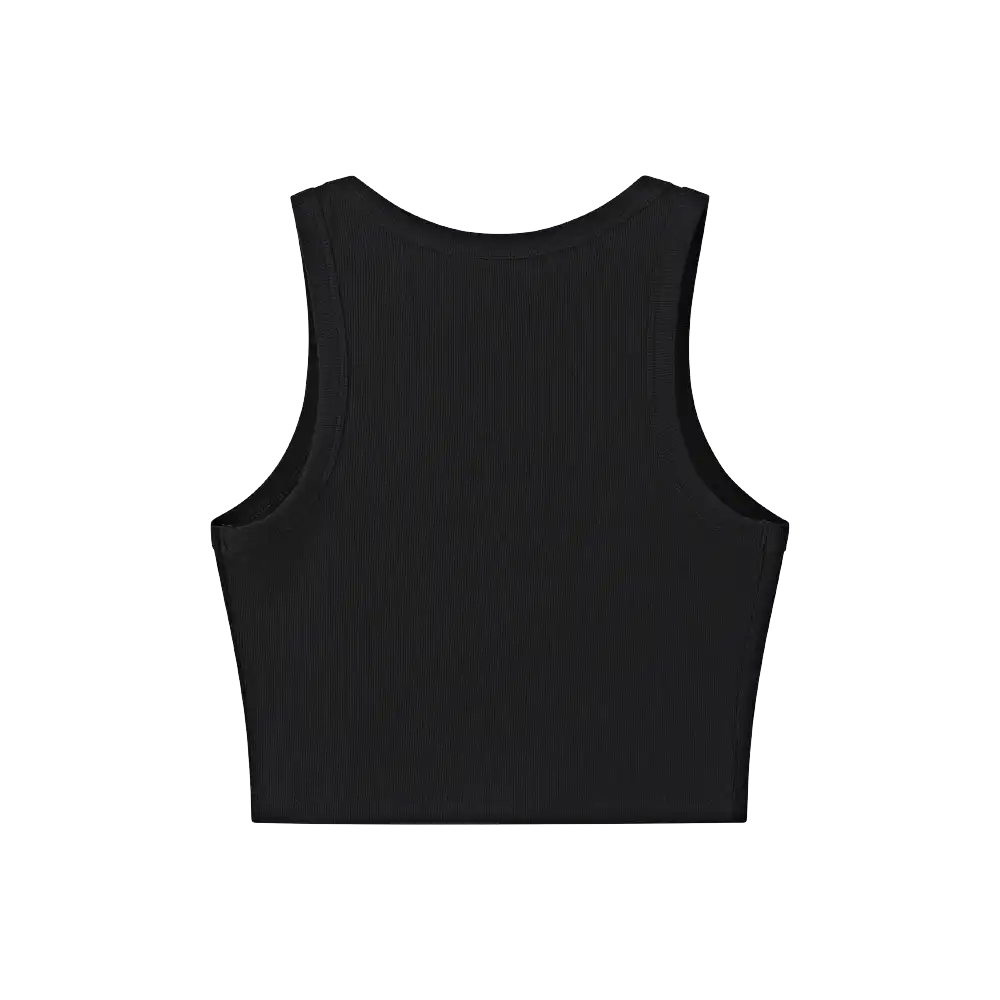 FH321_FH322_FH323_FH324_extra_007 "Arria Ribbed Crop Tank Top – Women’s Soft Slim Fit Scoop Neck Sleeveless Shirt, additional product view 7."