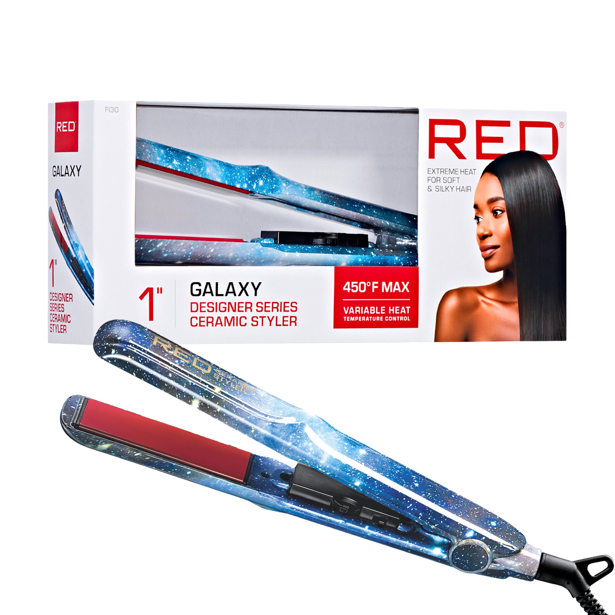 RED by KISS Designer Series 1-Inch Ceramic Flat Iron Styler