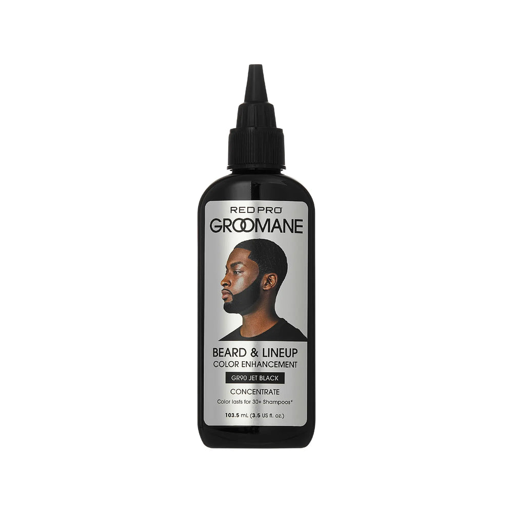 Groomane Semi-Permanent Beard Dye Color Enhancement for Men’s Beards, Hairlines & Fades__Jet Black