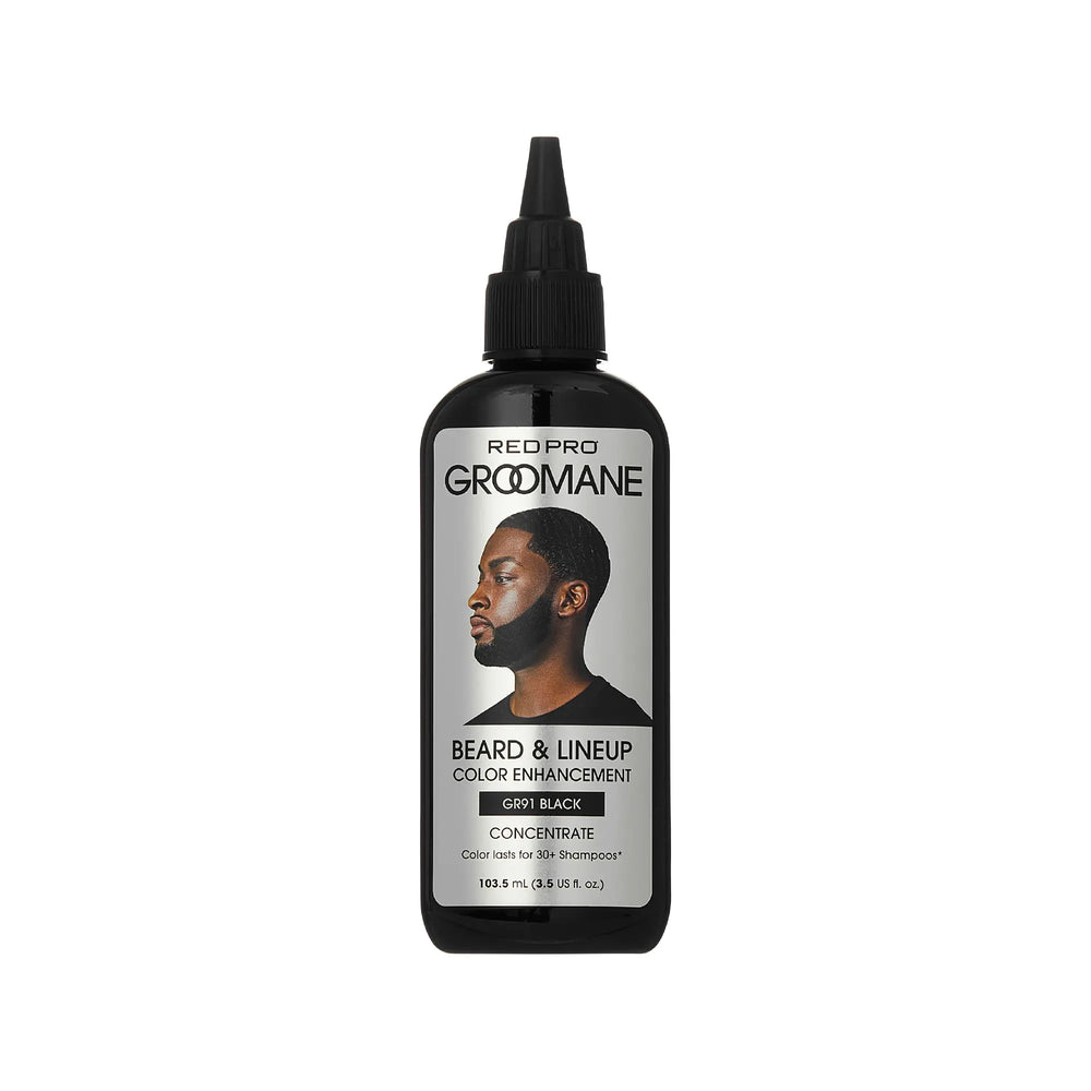 Groomane Semi-Permanent Beard Dye Color Enhancement for Men’s Beards, Hairlines & Fades__Black