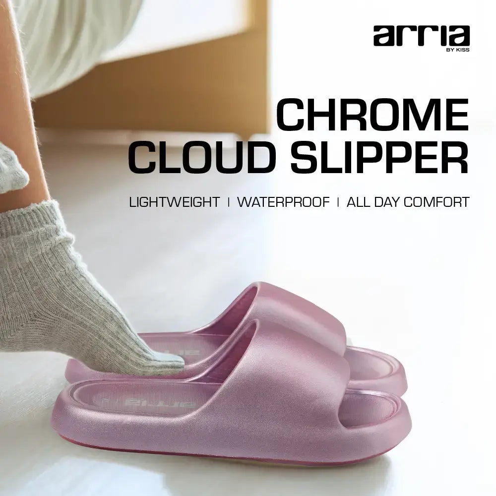 Chrome Cloud Slipper – Lightweight Cushioned Slides, Anti-Slip, Indoor & Outdoor