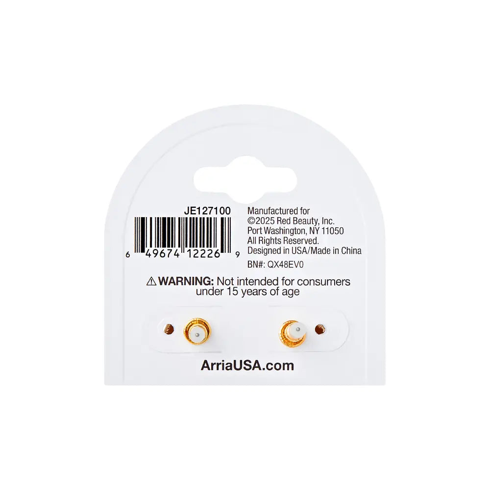 Heart Stud Earrings in Gold & White Gold Tone – 13.2mm