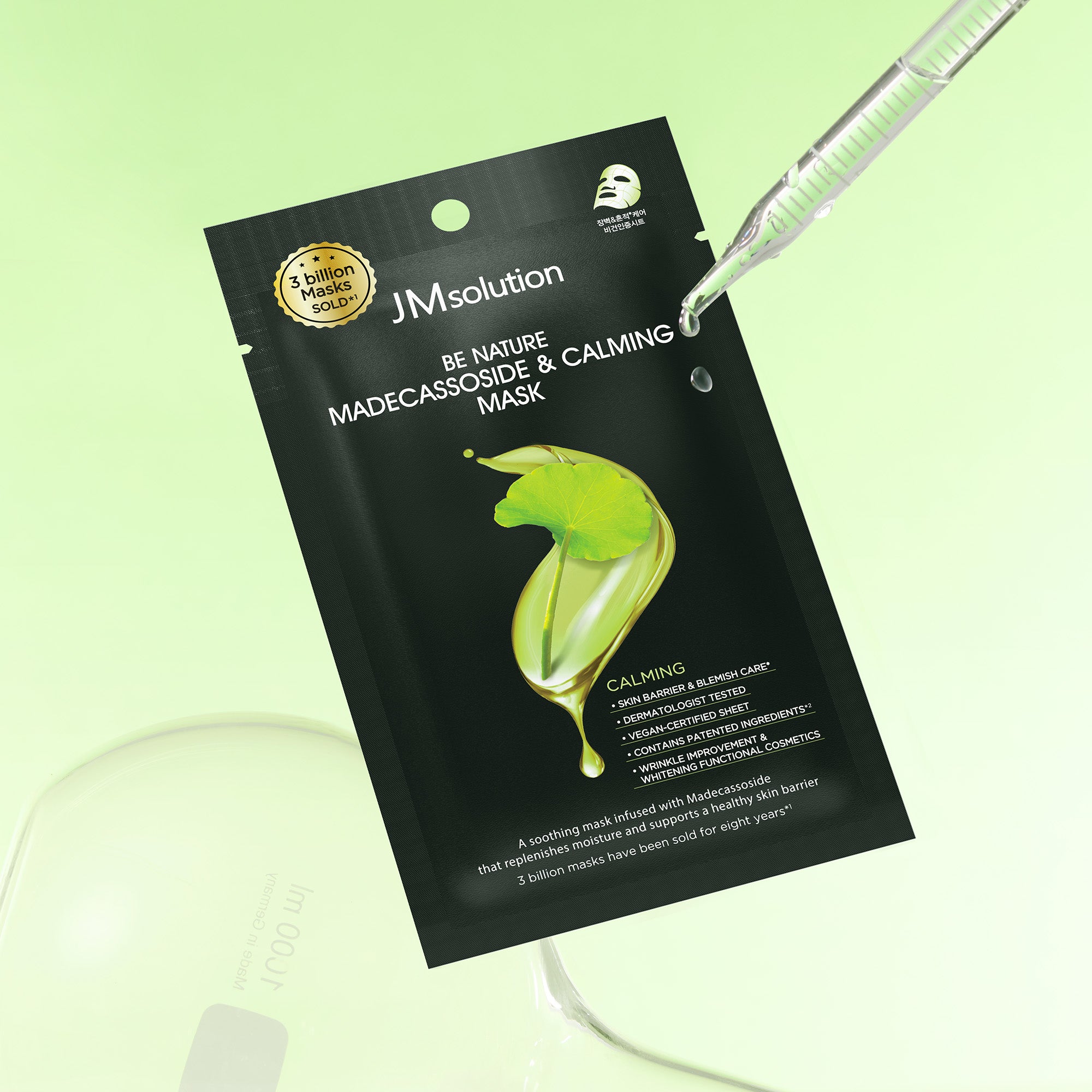 JMsolution Be Nature Madecassoside & Calming Mask | Vegan Certified Sheet | Soothing Barrier & Blemish Care | 10 Sheets (0.81 fl.oz x 10)