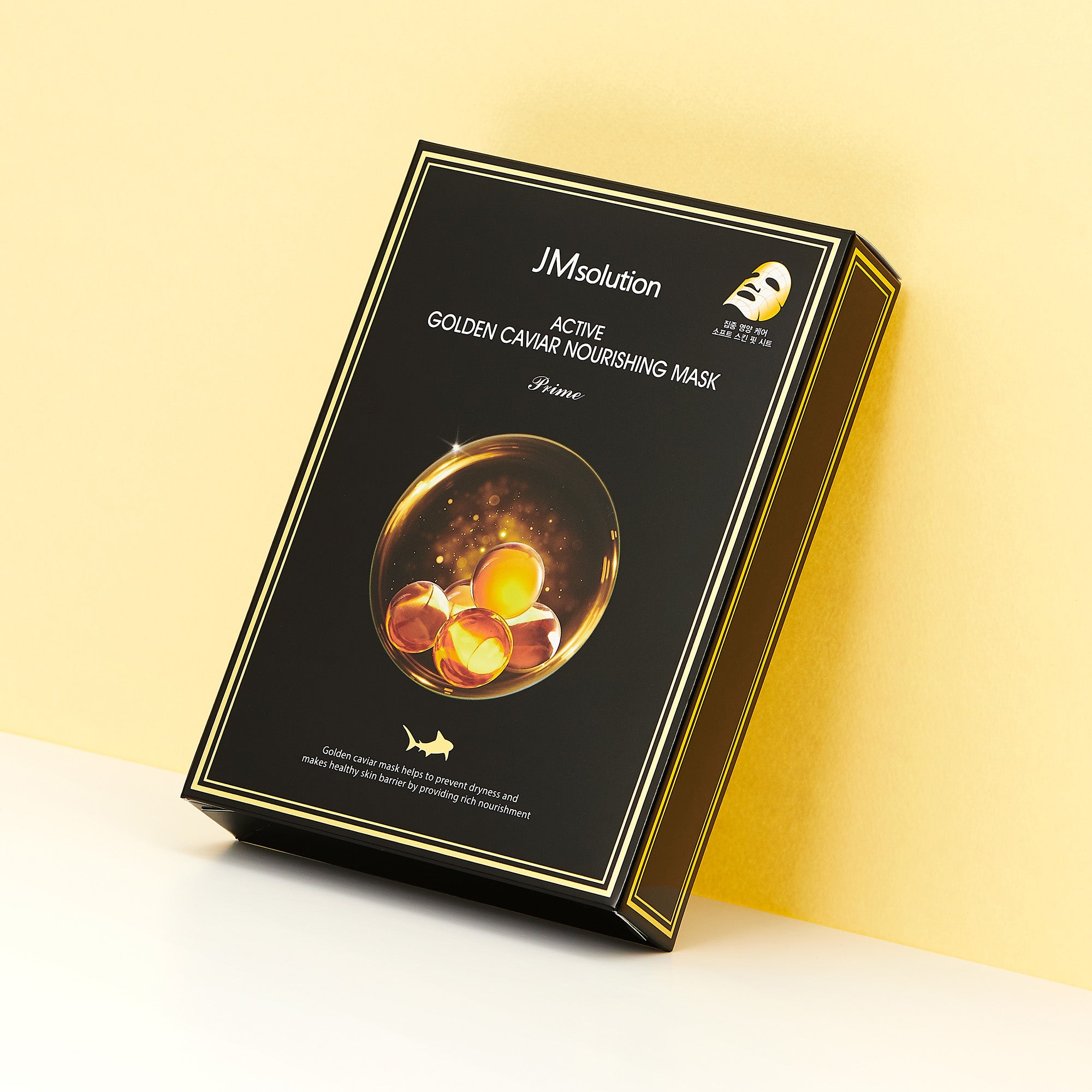 JMsolution Active Golden Caviar Mask Prime | 24K Gold & Caviar Extract | Deep Nutrition & Anti-Aging Care | 10 Sheets
