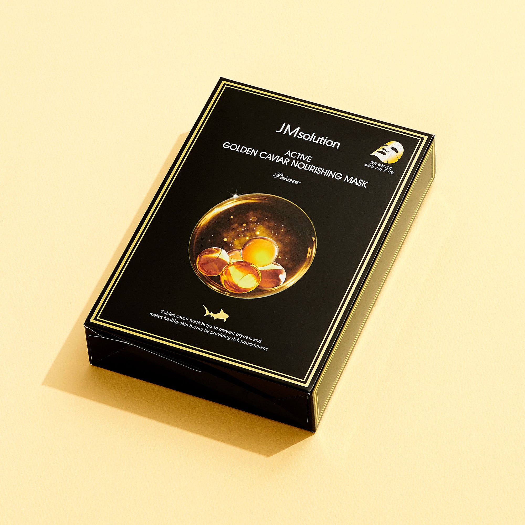 JMsolution Active Golden Caviar Mask Prime | 24K Gold & Caviar Extract | Deep Nutrition & Anti-Aging Care | 10 Sheets