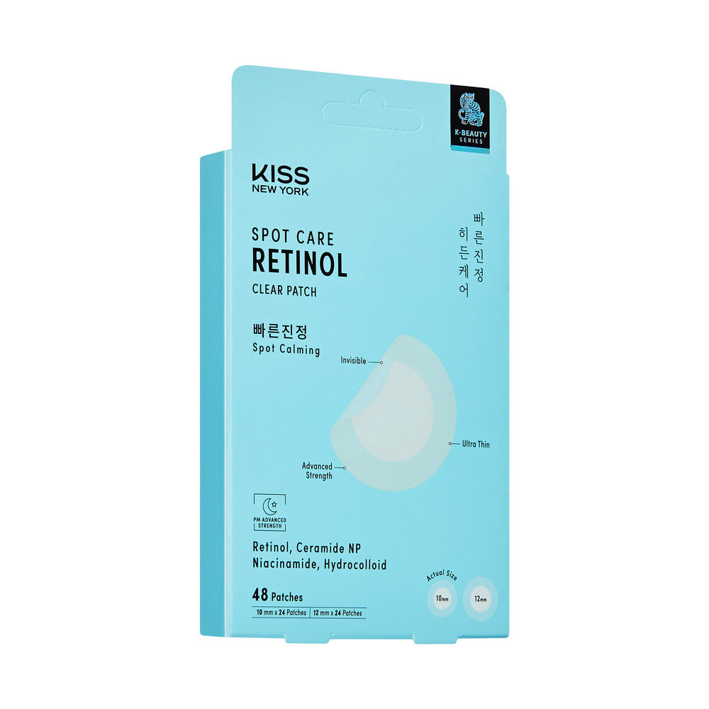 KISS NEW YORK Spot Care Retinol Clear Patch - Overnight Blemish & Dark Spot Hydrocolloid Patches with Niacinamide (48 Count) product view.