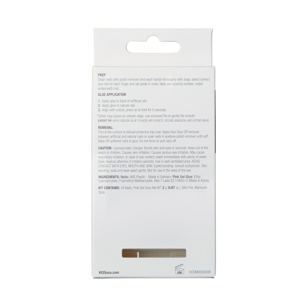 CS05_extra_008 "KISS Classy Press-On Nails – French Tip & Floral Designs, Short Square, package back."