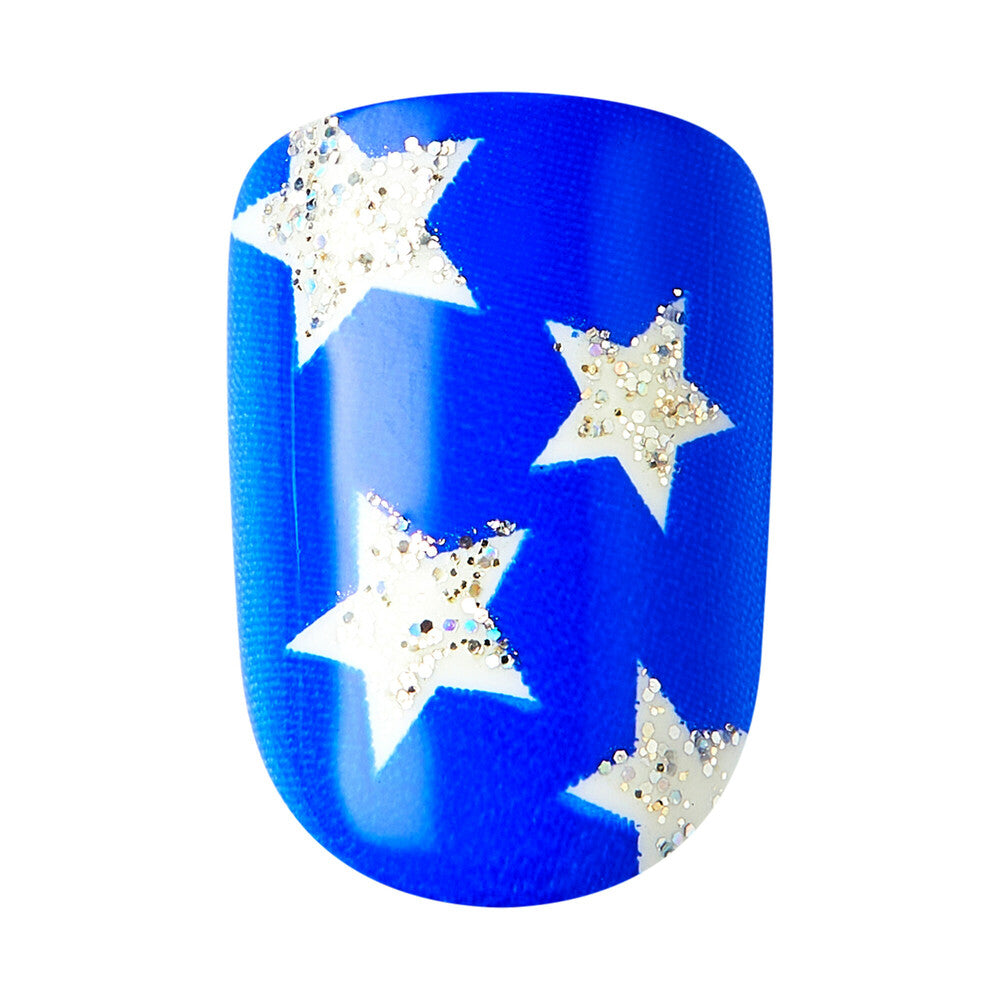 IM106X_extra_003 "KISS imPRESS Press-On Nails – Patriotic Stars & Stripes, Short Oval product view."
