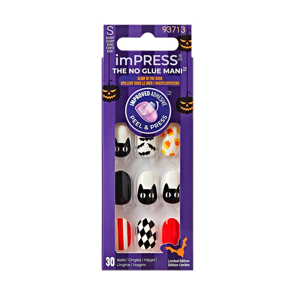 IM27HXIP_MAIN "KISS imPRESS No Glue Press-On Nails – Spooky Fairy Halloween Design, Short Round, package front."