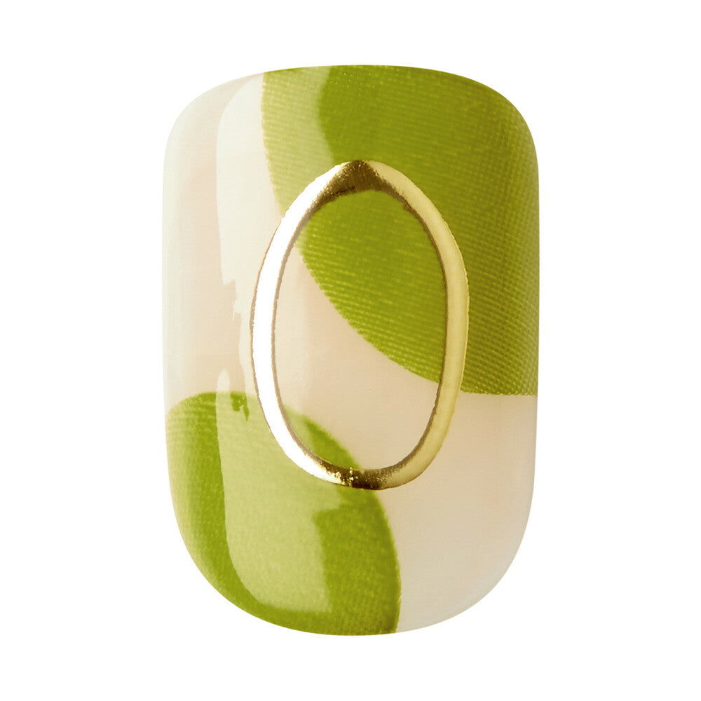 KISS imPRESS Before Sunrise press-on nail set with short squoval designs. "KISS imPRESS No Glue Press-On Nails – Short Squoval Designs product view."
