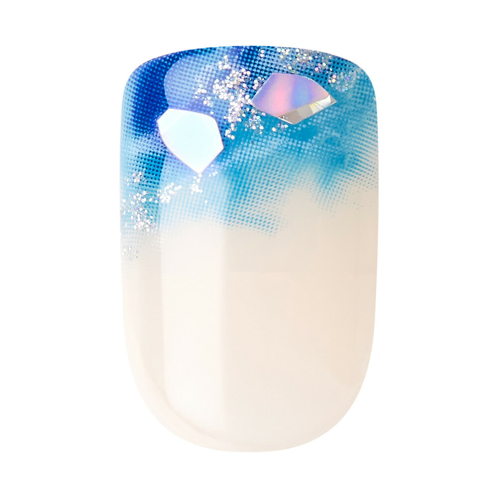 KISS imPRESS All Summer Long press-on nails displayed out of package. "KISS imPRESS No Glue Press-On Nails – Short Squoval Designs product view."