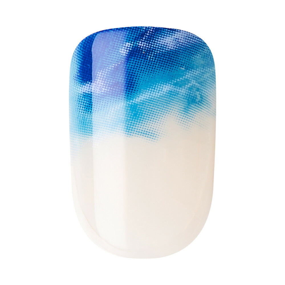 KISS imPRESS All Summer Long press-on nail set with short squoval designs. "KISS imPRESS No Glue Press-On Nails – Short Squoval Designs product view."