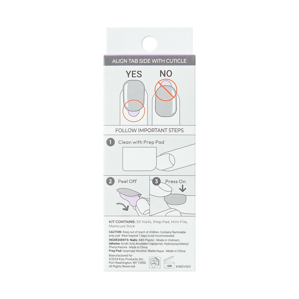IM47_extra_008 "KISS imPRESS No Glue Press-On Nails – Short Squoval Designs, package back."