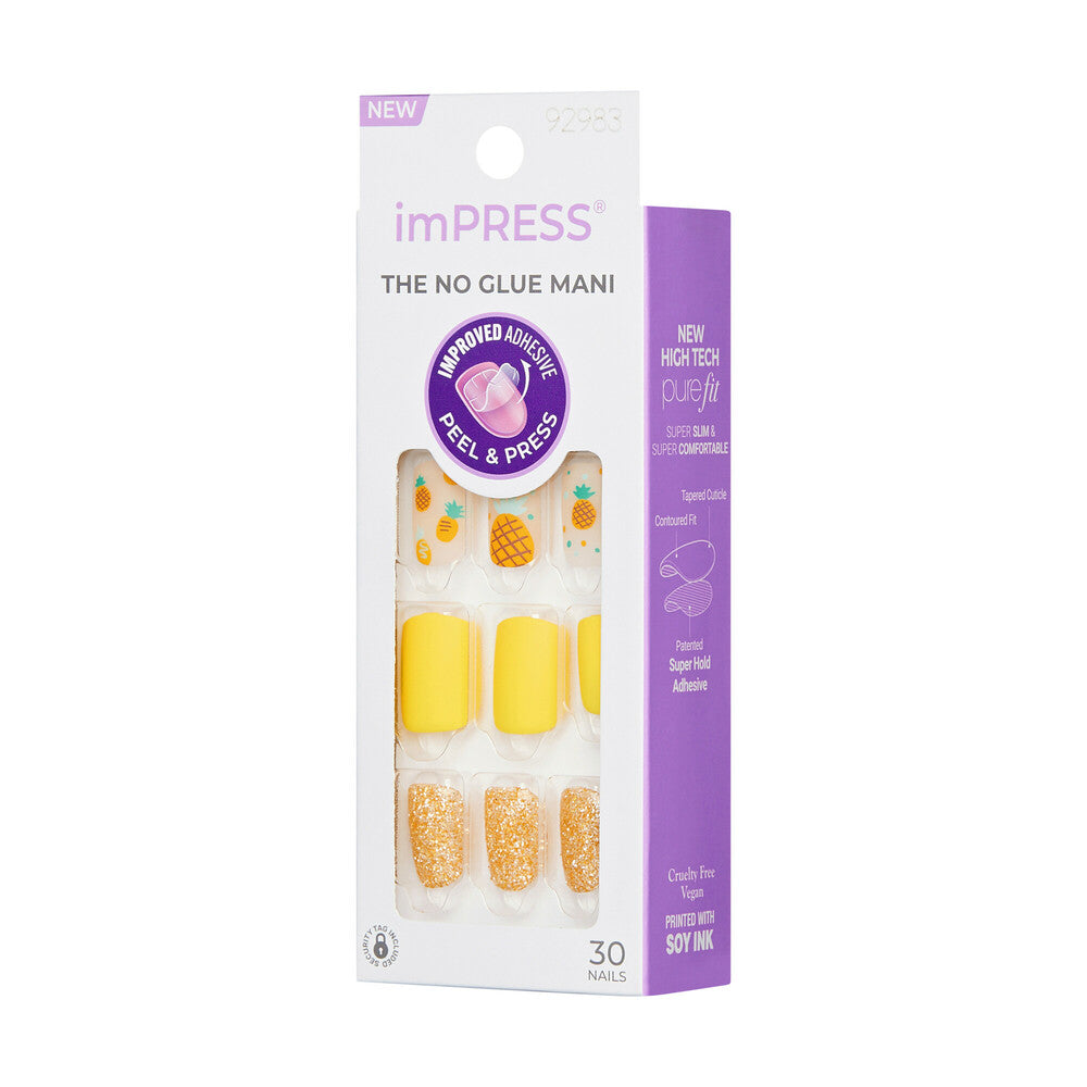IM47_extra_007 "KISS imPRESS No Glue Press-On Nails – Short Squoval Designs, side of package."