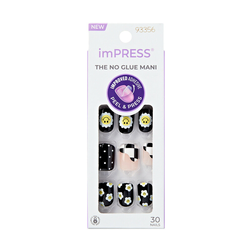 IM50_MAIN "KISS imPRESS No Glue Press-On Nails – Short Squoval Designs, package front."