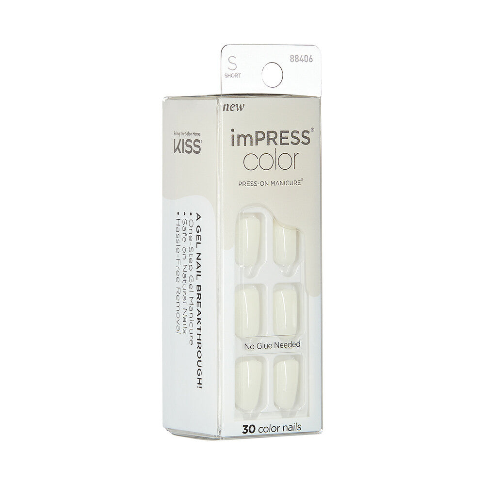 IMC29Y2_extra_004 "KISS imPRESS Color Press-On Nails – Solid Color Shades, Short Squoval product view."