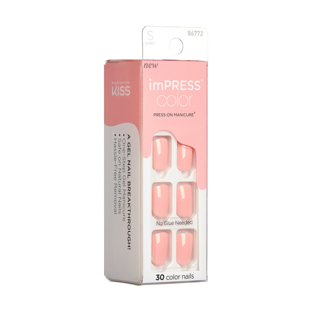 IMC32_extra_004 "KISS imPRESS Color Press-On Nails – Solid Color Shades, Short Squoval product view."