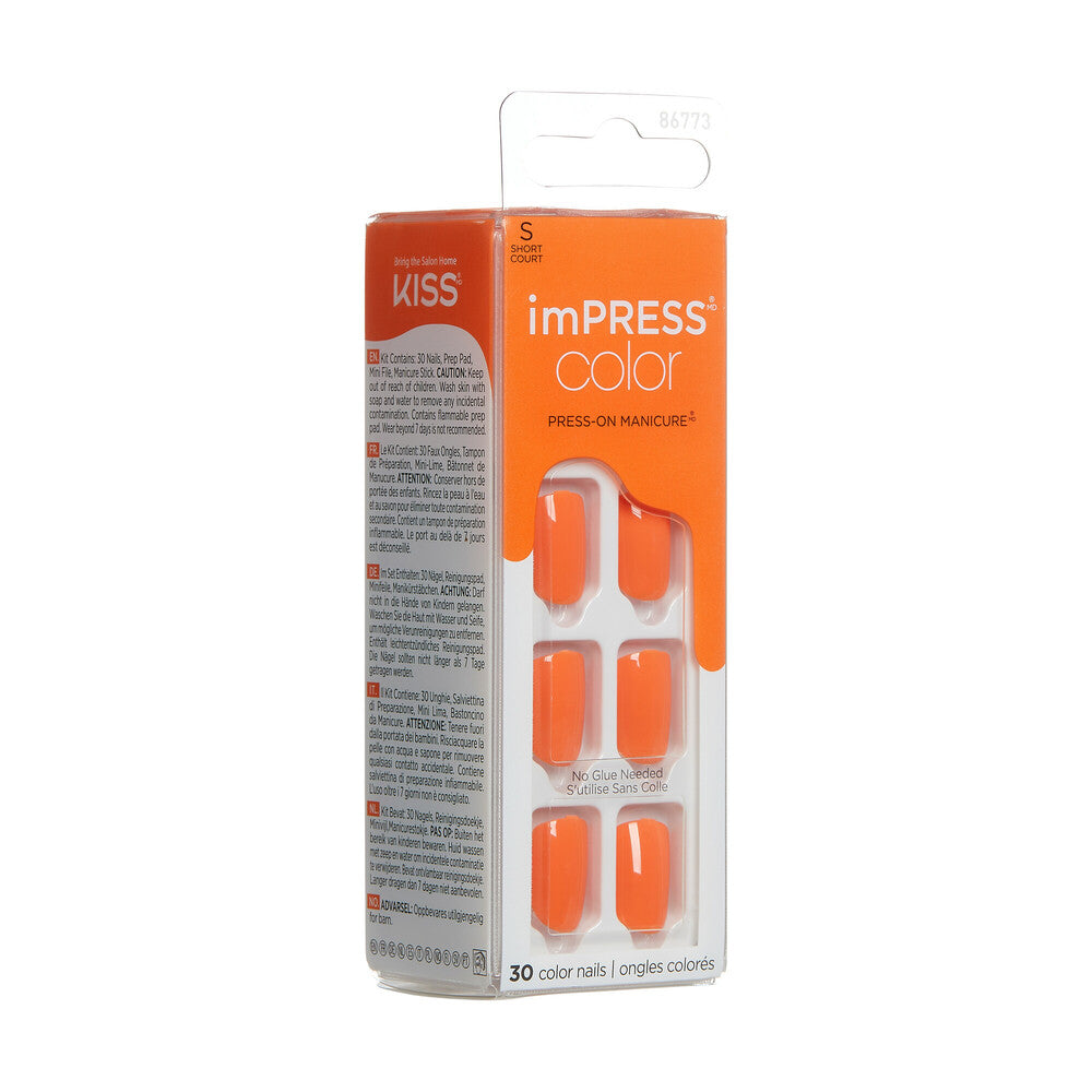 IMC33C_extra_002 "KISS imPRESS Color Press-On Nails – Solid Color Shades, Short Squoval product view."