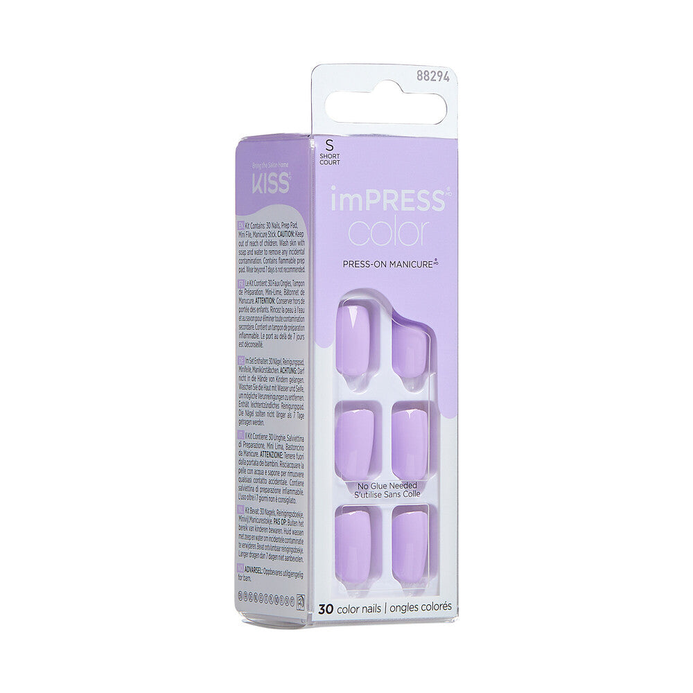 IMC37C_extra_003 "KISS imPRESS Color Press-On Nails – Solid Color Shades, Short Squoval product view."