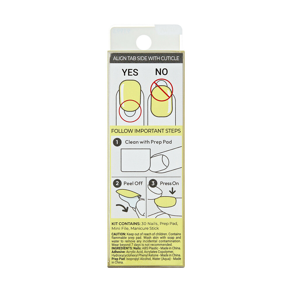 IMC40Y2_extra_007 "KISS imPRESS No Glue Press-On Nails – Solid Color, Short Squoval, package back."