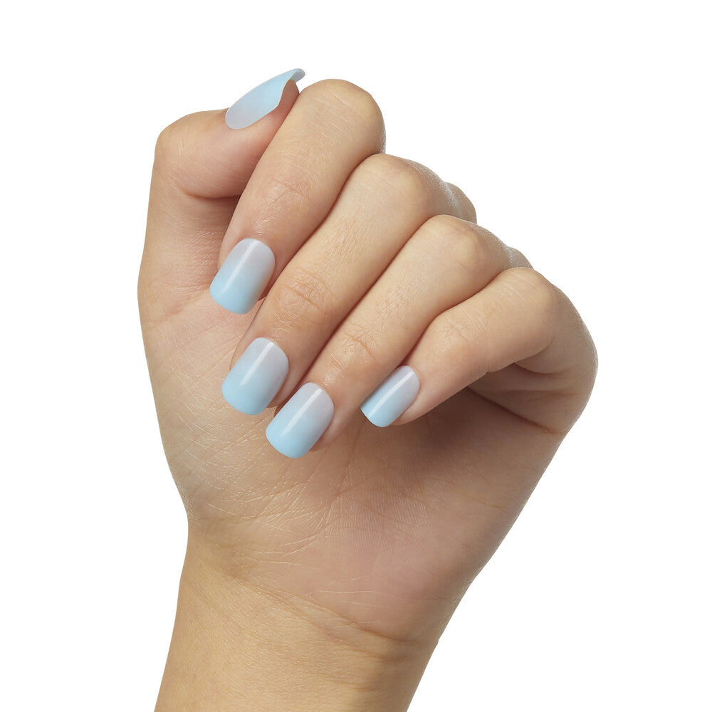 IMC43_extra_002 "KISS imPRESS No Glue Press-On Nails – Solid Color, Short Squoval, shown on bare hand."