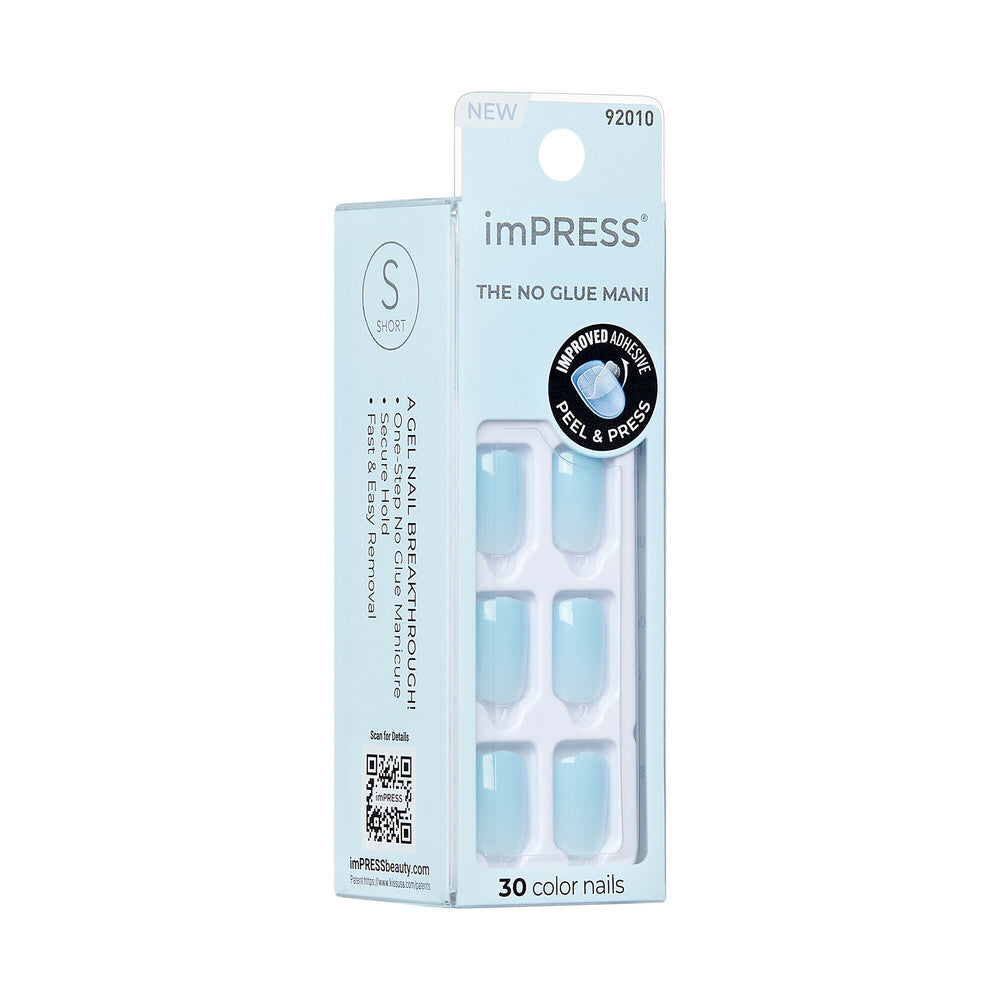 IMC43_extra_005 "KISS imPRESS No Glue Press-On Nails – Solid Color, Short Squoval product view."