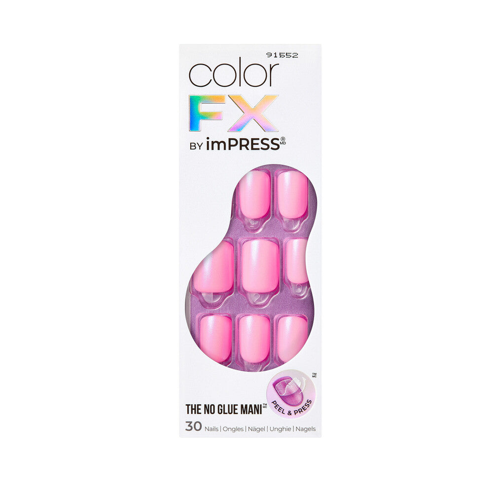 IMCF14C_MAIN "KISS imPRESS Color FX No Glue Mani Press On Nails 30 Pcs in Late Night, package front."