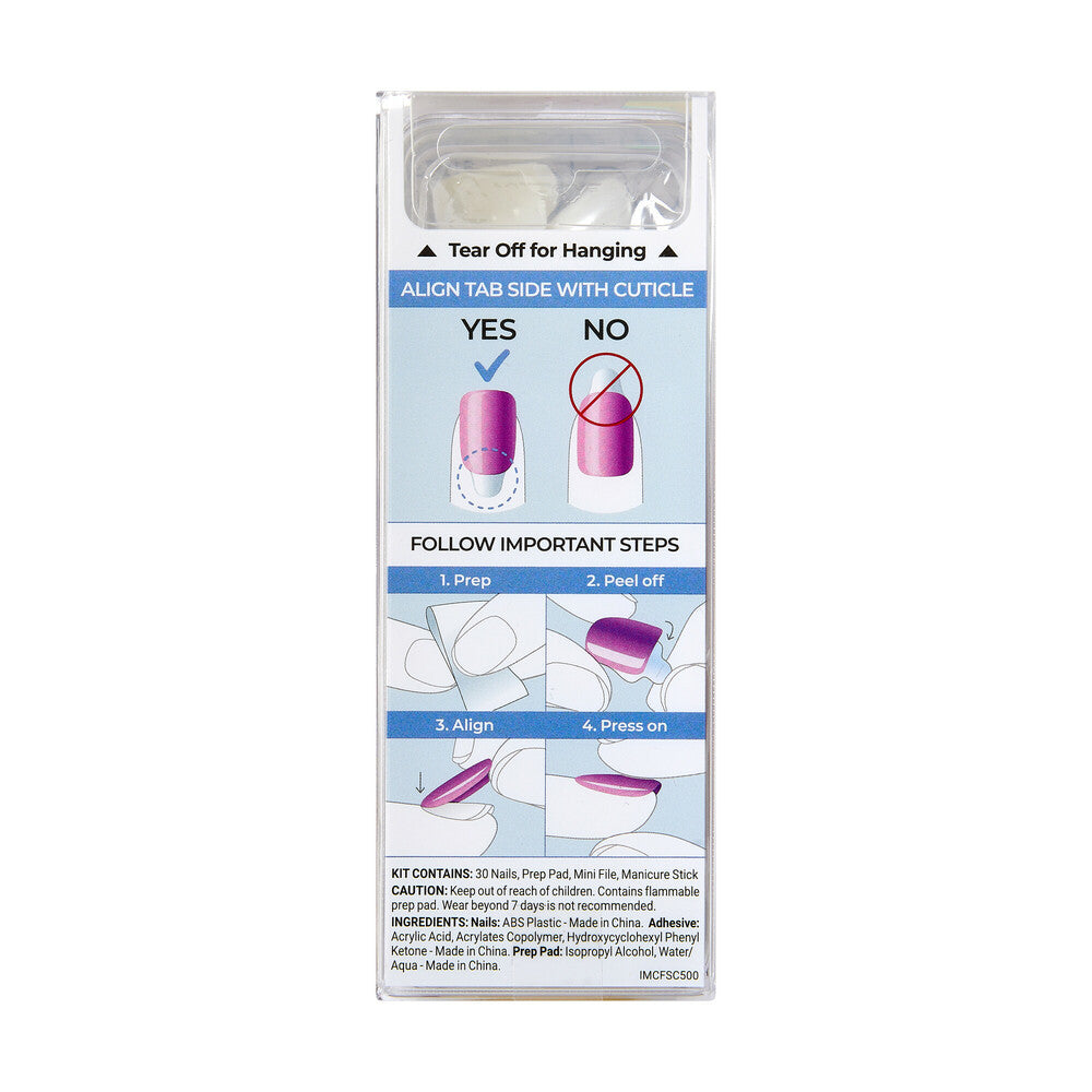 IMCF19_extra_007 "KISS imPRESS Color FX No Glue Mani Press On Nails 30 Pcs, package back."