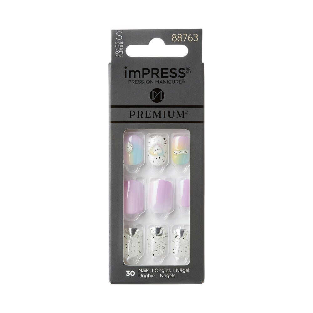 IME03C_MAIN "KISS imPRESS Premium Press-On Nails – Decorative Designs, Short & Medium in Sweet Life, package front."