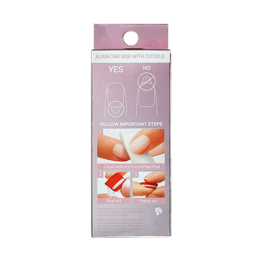IME03XY2_extra_007 "KISS imPRESS Premium Glazed Donut Press-On Nails – Glossy Finish, Short, package back."
