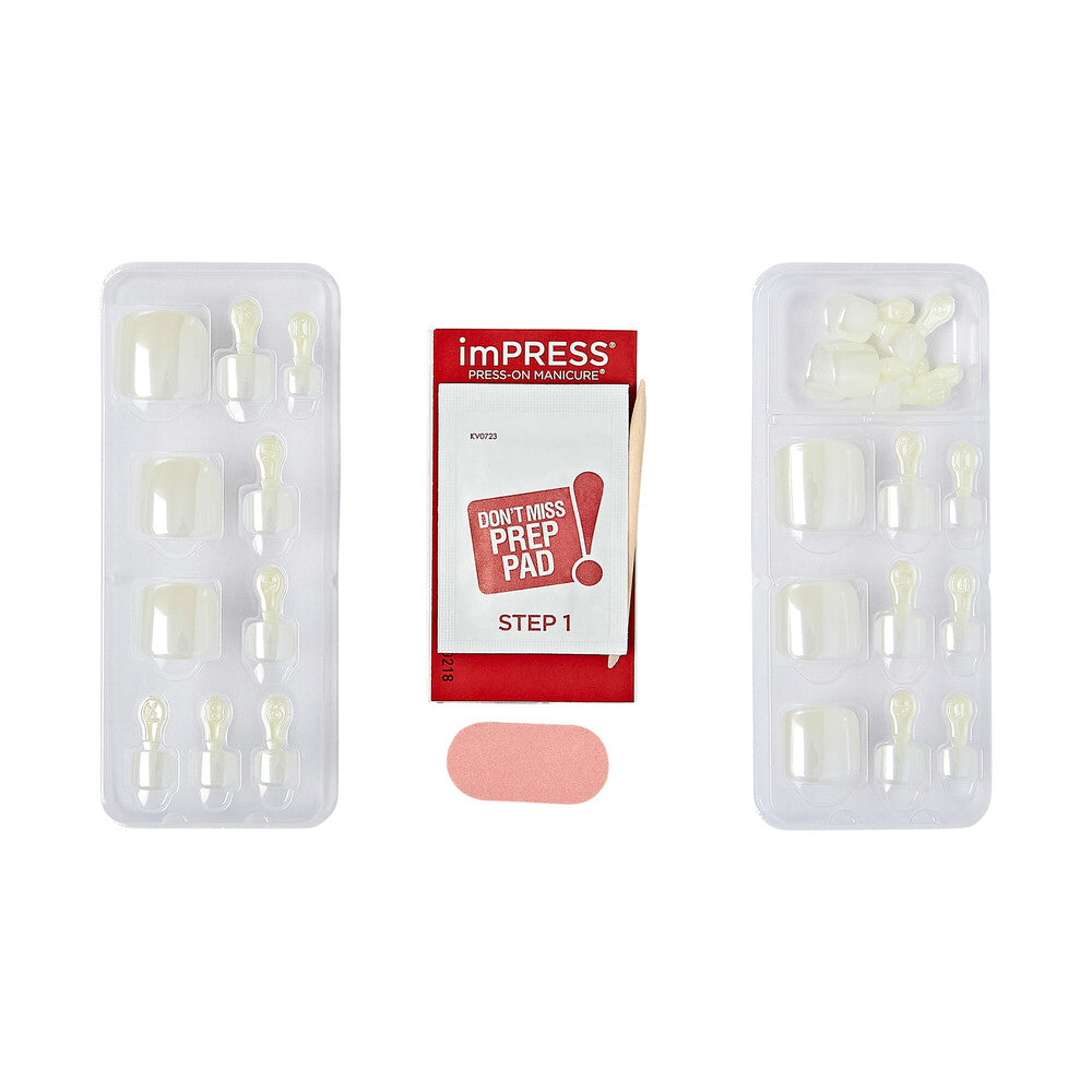 IMET01X_extra_005 "KISS imPRESS Toe Nails – Press-On Pedicure, Glossy Designs product view."