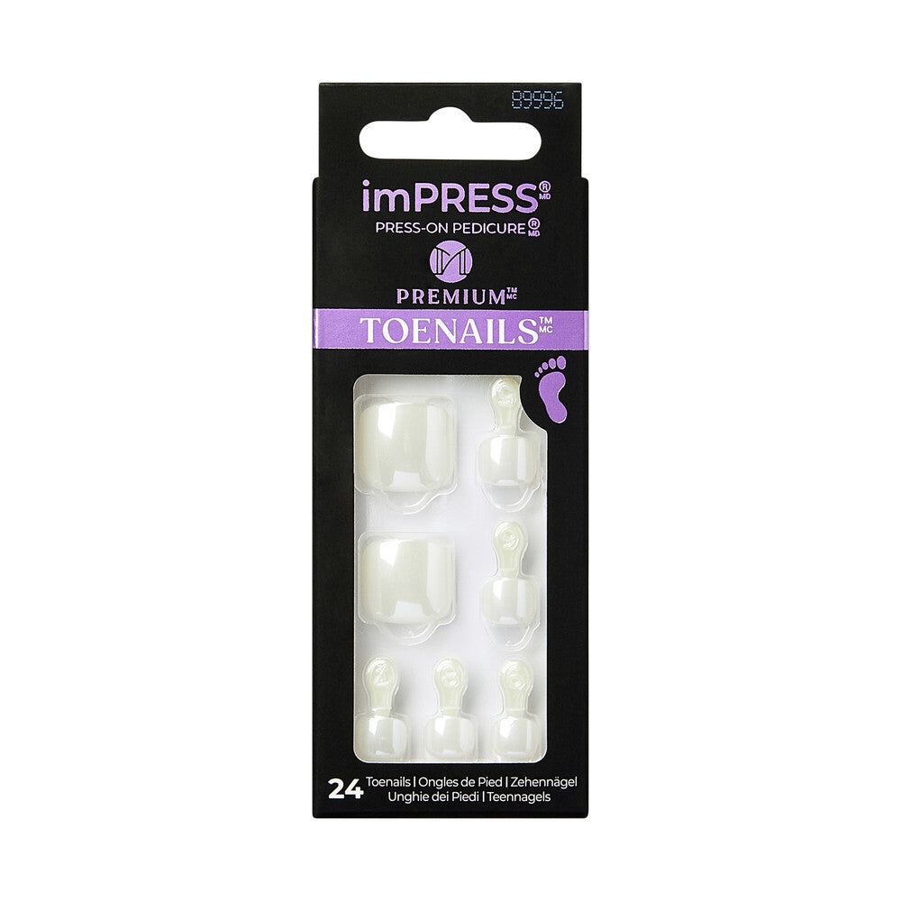 IMET01X_MAIN "KISS imPRESS Toe Nails – Press-On Pedicure, Glossy Designs in Love Theory, package front."