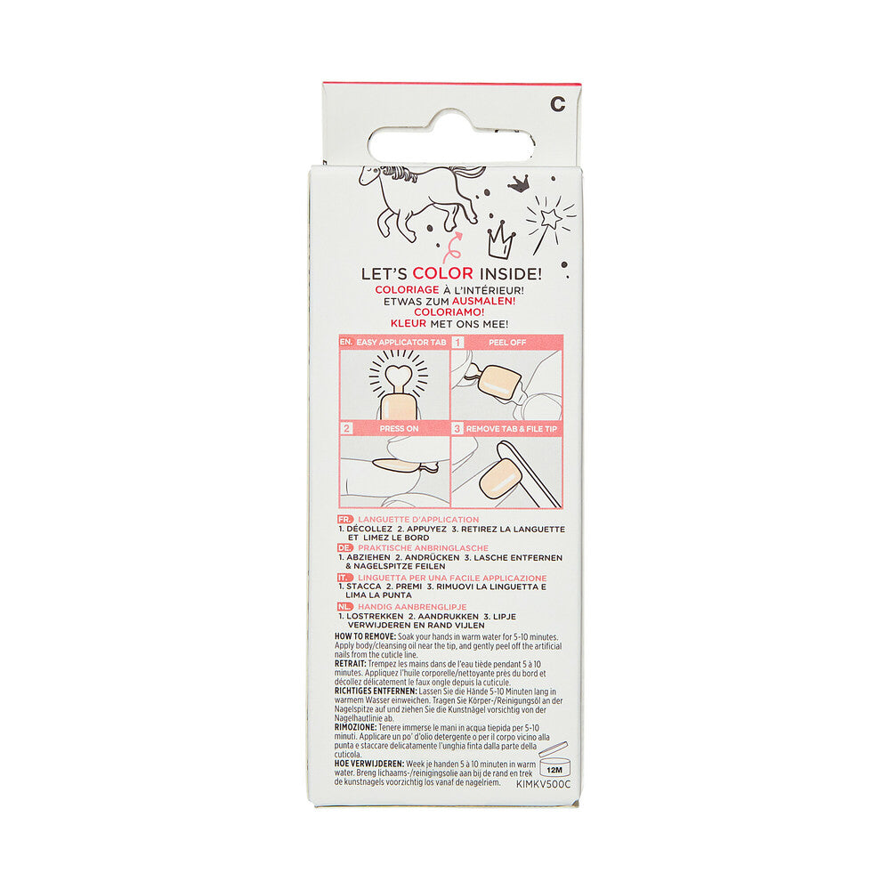 KISS imPRESS MINI Press-On Nails for Kids – Cute Flower Design, package back.