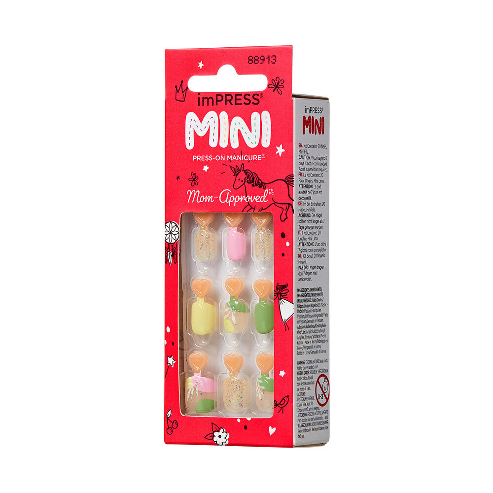 KISS imPRESS MINI Press-On Nails for Kids – Cute Flower Design, side of package.