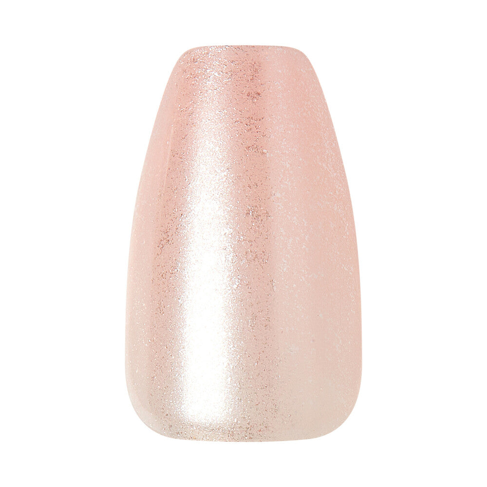 KISS imPRESS Press-On Nails – Glazed Pink, Soft Pink Gloss Finish product view.